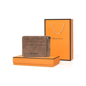MashaLanti Microfiber Synthetic Leather Card Holder Regular Men's Coffee
