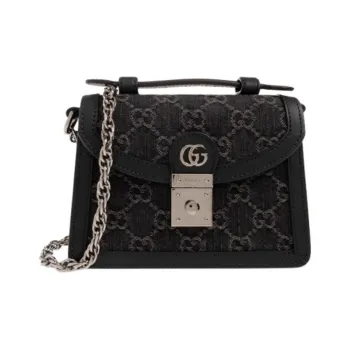 GUCCI Ophidia Denim Shoulder Bag, Crossbody Bag, Handbag Mini Women's Black & Gray