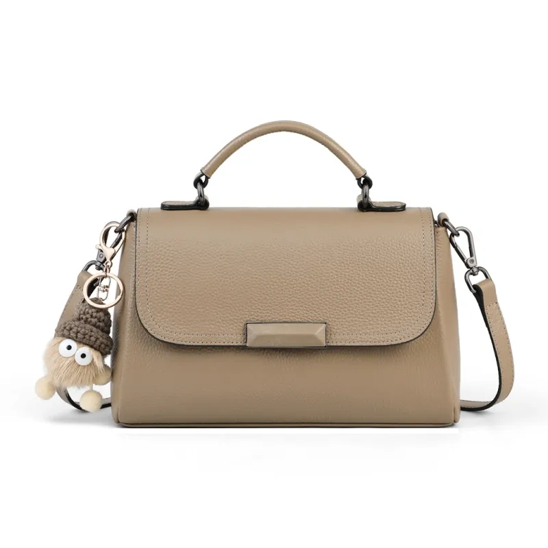 C°BANNER Cow Leather With Synthetic Leather Crossbody Bag, Handbag Regular Women's Black/Khaki/Dusty Blue/Ecru-12