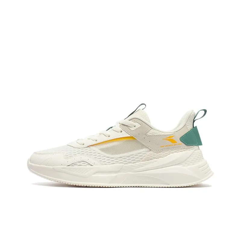 361° Wear-Resistant Low-Top Casual Shoes Men's White Beige Green-0