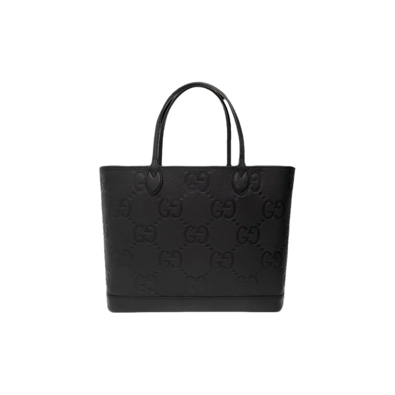 GUCCI Leather Tote Bag, Shopping Bag, Handbag, Shoulder Bag Large Size Women's Black-1