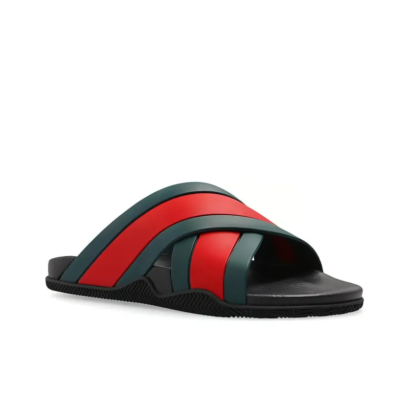 GUCCI Web Slide Black Rubber Women's-2