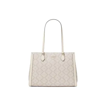 Kate Spade PVC Tote Bag, Shopping Bag, Handbag, Shoulder Bag Women's Dark Beige Multicolor