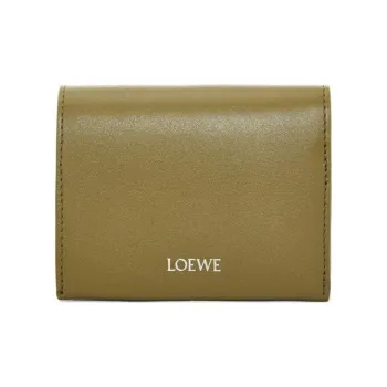 LOEWE Shiny Nappa Calfskin Wallet Men's Olive