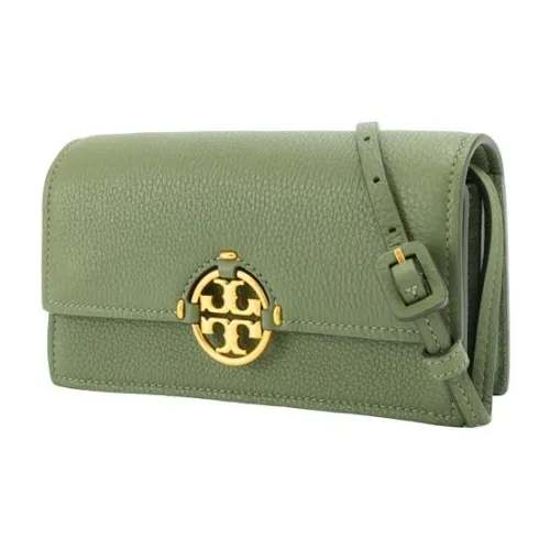 TORY BURCH Miller Pebbled Leather Wallet, Shoulder Bag, Crossbody Bag Women's Palm Leaf Green