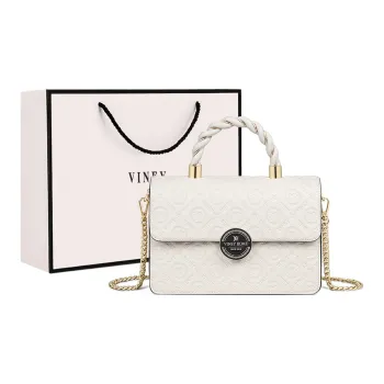 VINEY Cow Leather Handbags Shoulder Bag Crossbody Bag Regular Women's Ecru
