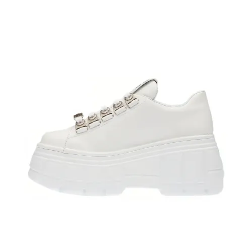 MIU MIU Low-top Leather Platform Sneakers