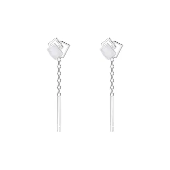 LIANDUO S999 Fine Silver Drop Earrings Women's