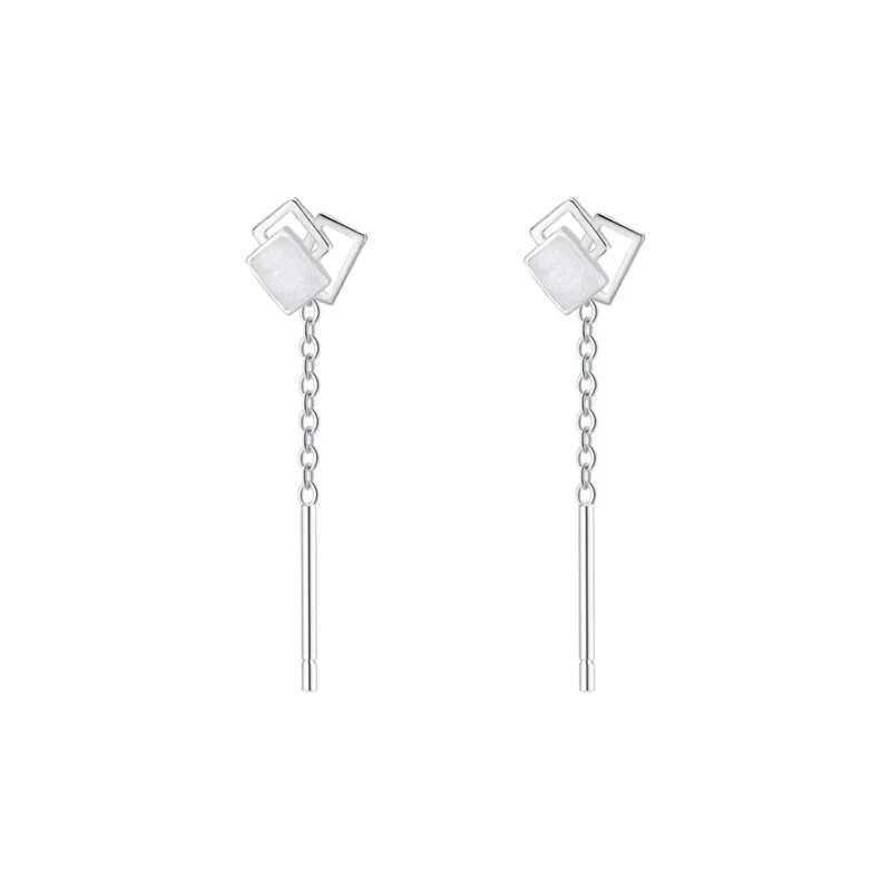 LIANDUO S999 Fine Silver Drop Earrings Women's-0