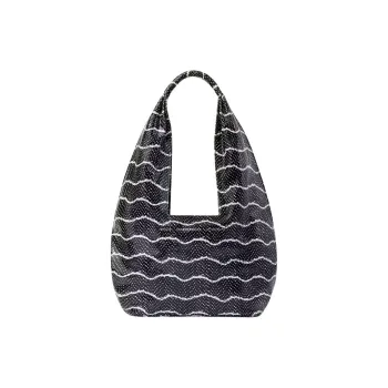 Chylak Python Pattern Embossed Leather One Shoulder Handbags Small Size Women's Beige And Black Python Black & White