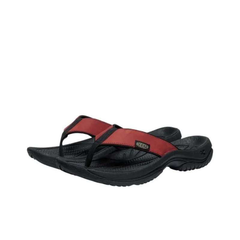 KEEN Kona Abrasion-Resistant Slip-Resistant Flip Flops Men's Black Red-2