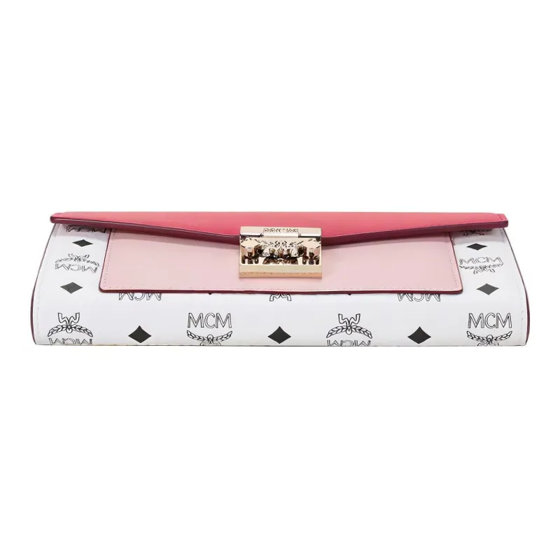 MCM Patricia Visetos Leather Chain Bag, Wallet, Crossbody Bag Trumpets Women's White-4