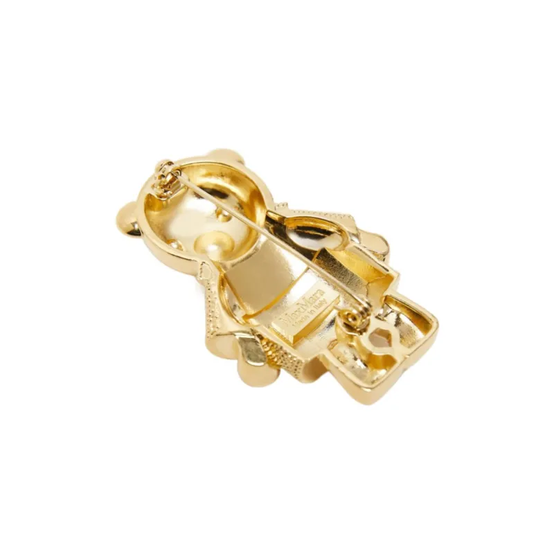MaxMara Embellished Logo Engraved Brooch-2