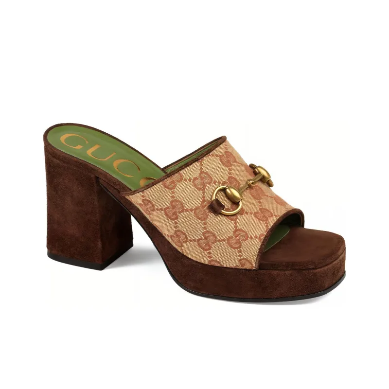 GUCCI 60mm GG Mid-heel Platform Mules-1