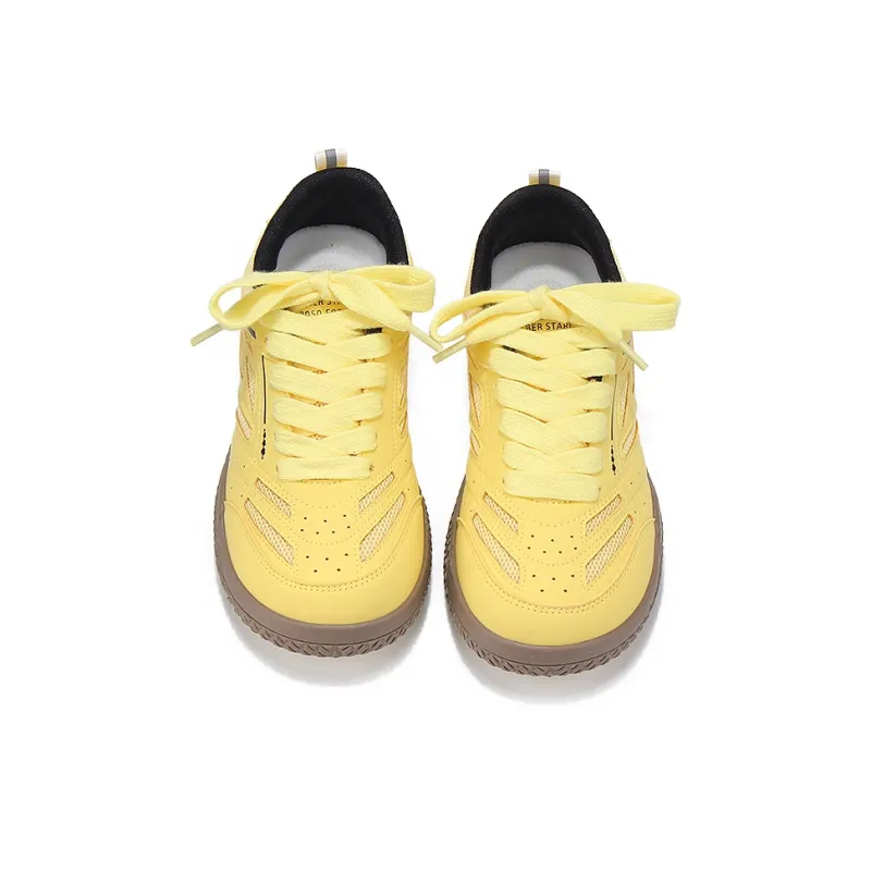 Binya Slip Resistant, Abrasion Resistant, Breathable Low Top Skateboard Shoes Women's Yellow-3