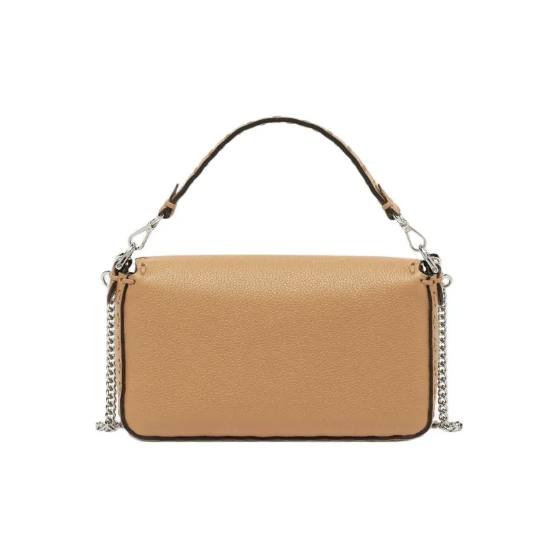 FENDI Baguette Grained Cow Leather Portable Crossbody Bag Shoulder Bag Mini Women's Milk Coffee-2