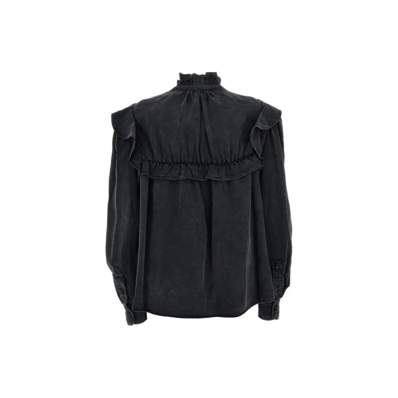 ISABEL MARANT ETOILE Idety Ruffled Denim Shirt-1