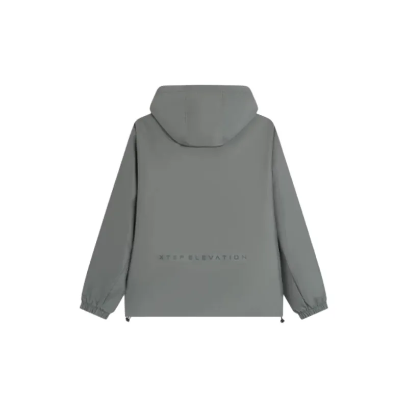 XTEP Trench Coat Men's Dark Water Green/Earthenware Gray-1