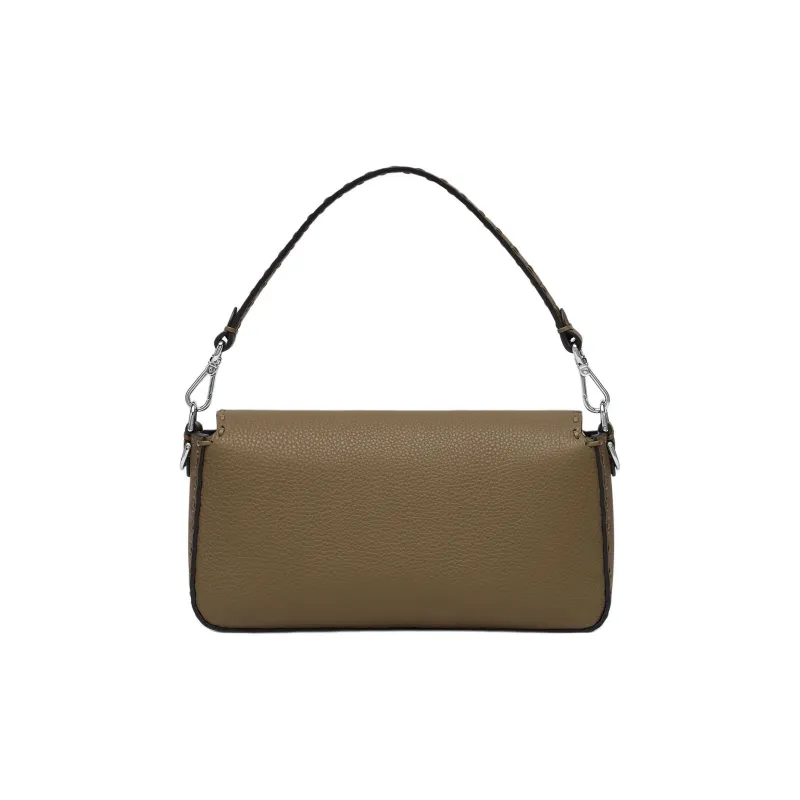 FENDI Baguette Cow Leather Shoulder Bag Crossbody Bag Handbag Medium Size Women's Green-2