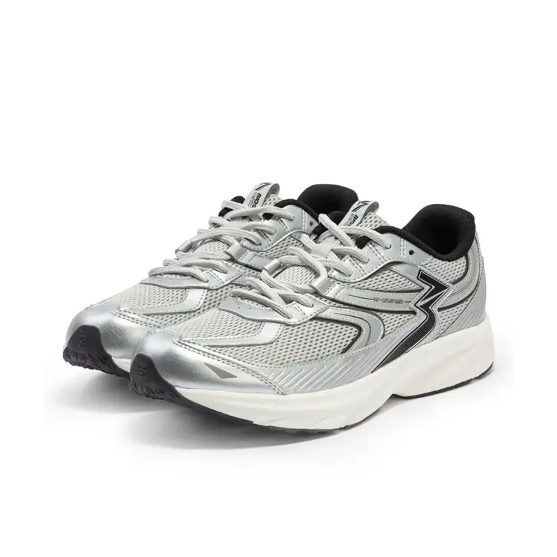 361° Cushioned Wear Resistant Breathable Low Top Running Shoes Men's Photon Gray/Silver White-2