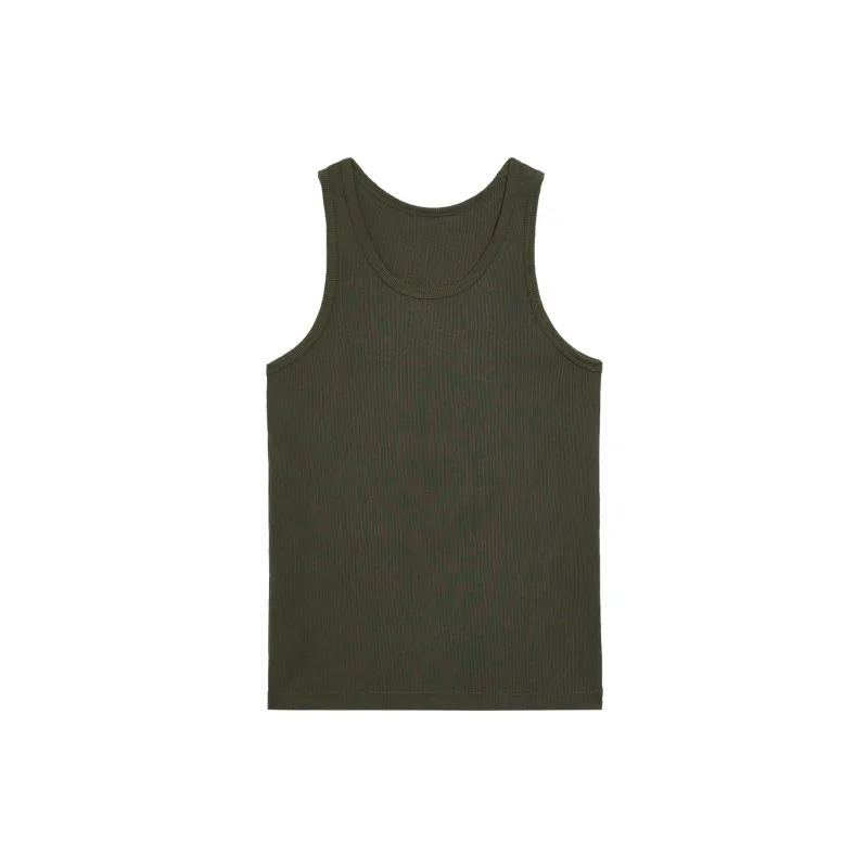 UNIQLO Tank Tops Unisex Dark Olive-0