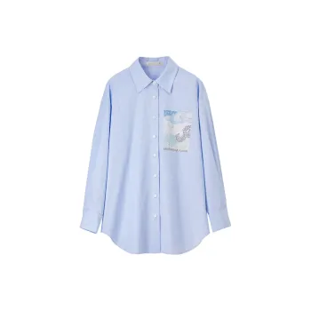 SENTUBILA Shirts Women's Blue Stripes Pattern