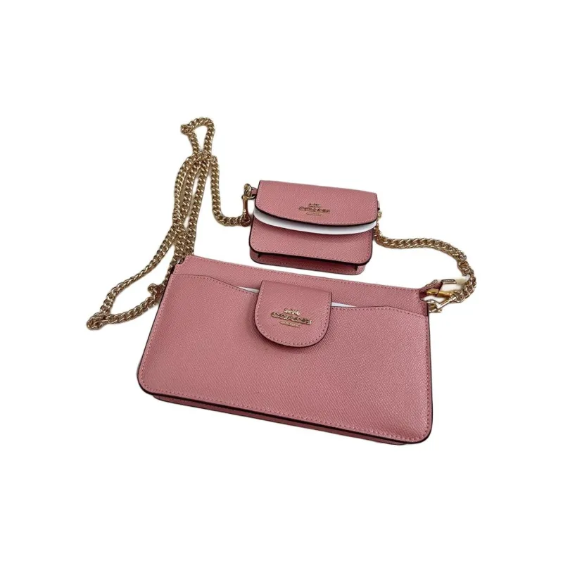 COACH Women's Poppy 2 IN 1 Crossbody Bag Pouch Pink-3