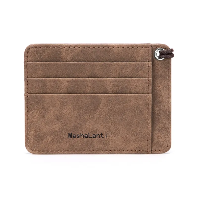 MashaLanti Microfiber Synthetic Leather Card Holder Regular Men's Coffee-2