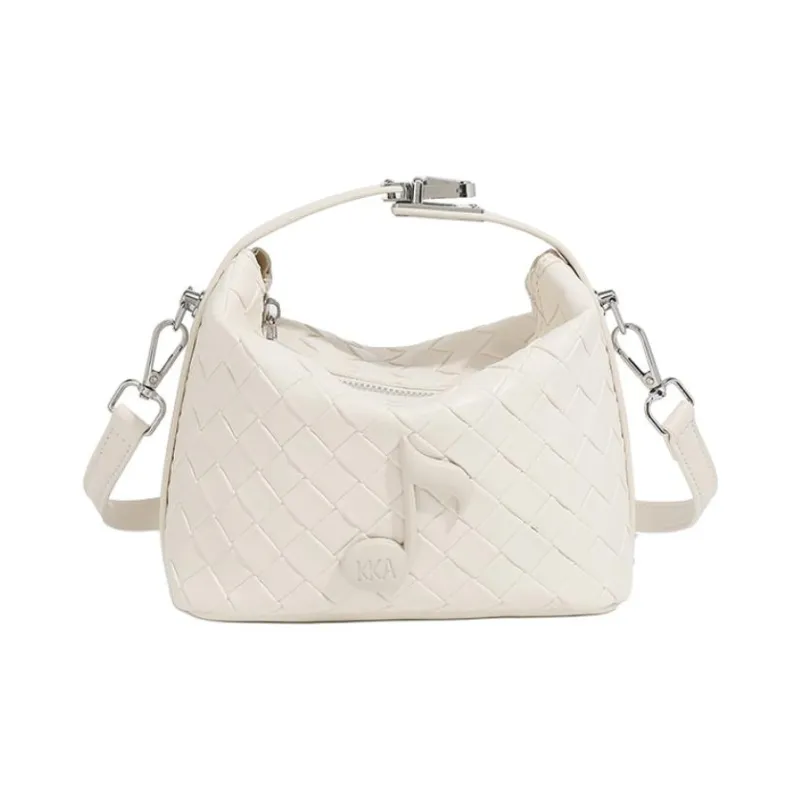 KKA PU Handbags Shoulder Bag Crossbody Bag Regular Women's Ecru/Black/Silver-3