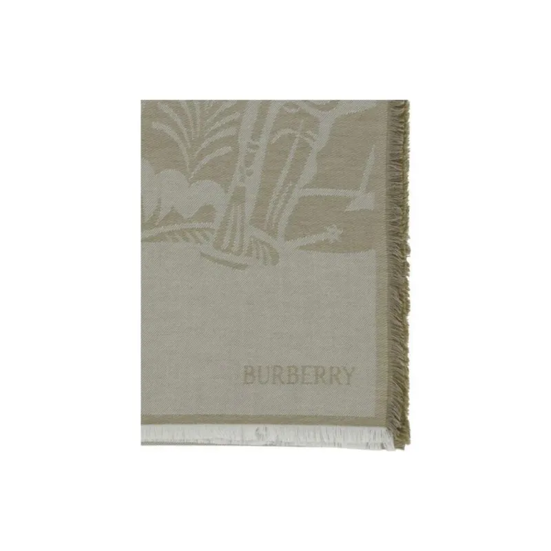 Burberry Wool Knit Scarves Women's Beige-1