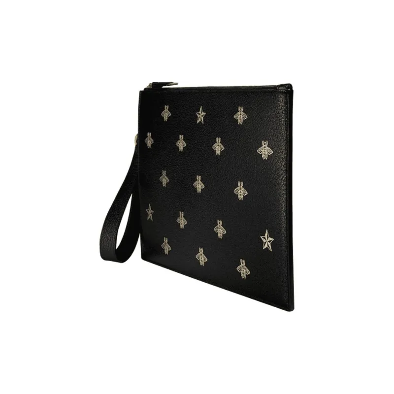 GUCCI Cow Leather Clutch Regular Men's Black-2