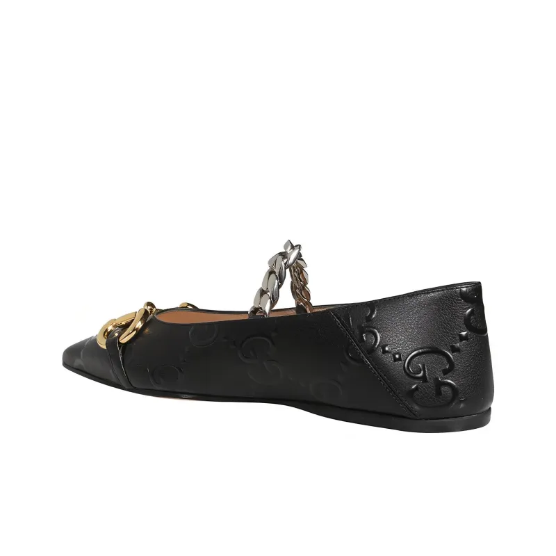 GUCCI Flat Women's Casual Shoes Women's Black-3