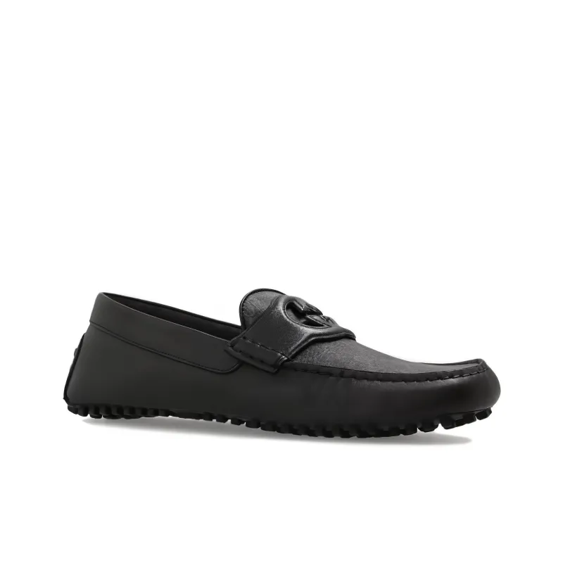 GUCCI Interlocking Loafers Men's Black-2