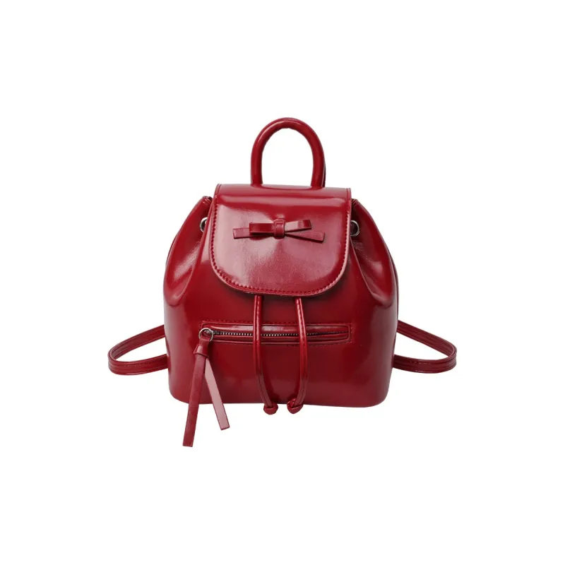 DALO PU Small Backpack Handbag Women's Black/Silver/Red/White-8