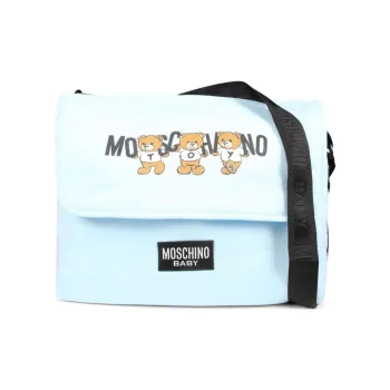 MOSCHINO Logo Printed Foldover Top Changing Bag
