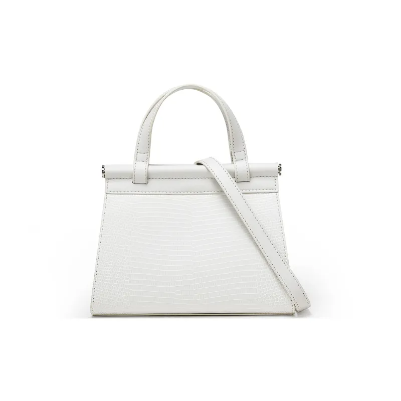 RED DRAGONFLY Cow Leather Handbag, Crossbody Bag Regular Women's White-2