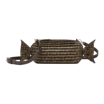 FENDI FF Canvas Shoulder Bag Crossbody Bag Men's Brown