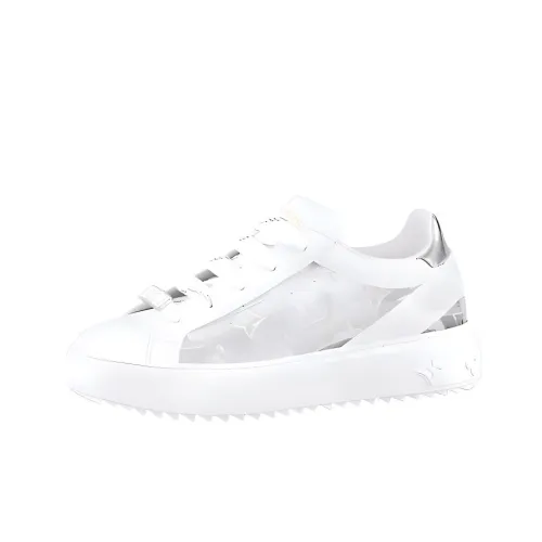 LOUIS VUITTON Time Out Low Top Stylish Skateboarding Shoes Women's White Blue