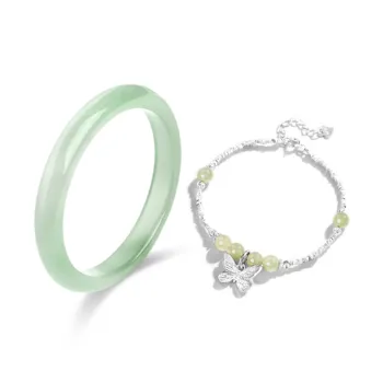 Jingleo Colored Glaze Jade Bangles Women's