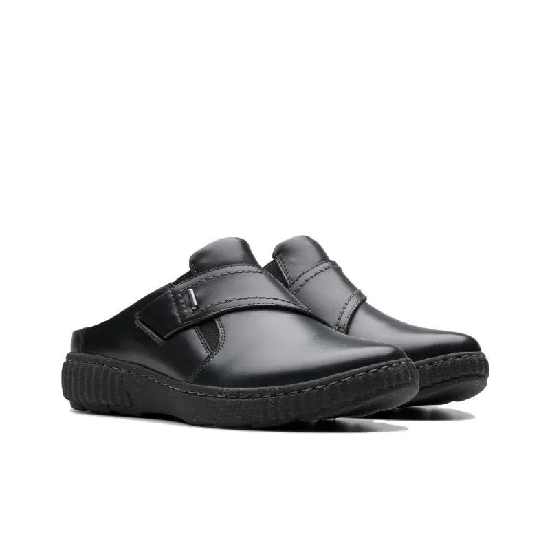 Clarks Rubber Sole Abrasion-Resistant Slip-Resistant Wrap-toe Slippers Women's Black-1