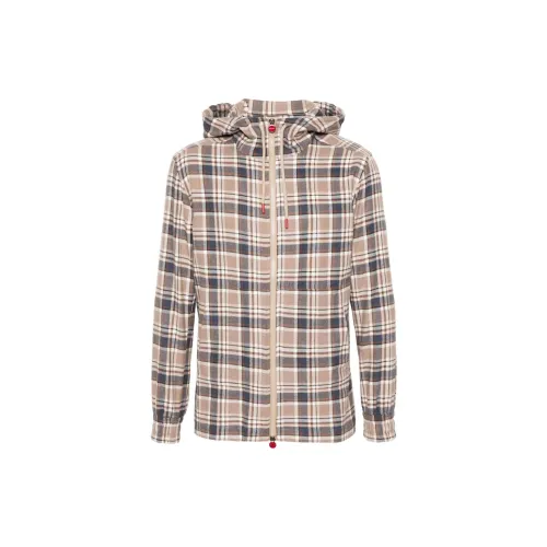 KITON Plaid-check Flannel Hoodie