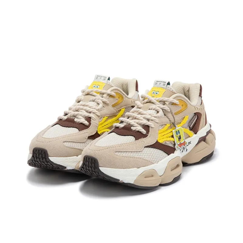 361° SpongeBob Anti-Slip Wear-Resistant Low-Top Casual Shoes Women's Apricot Tea Brown-2