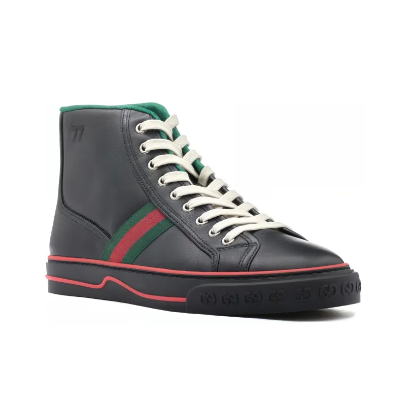 GUCCI Tennis 1977 High 'Black Red Green'-1
