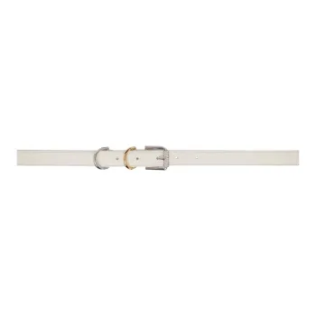 GIVENCHY Badge Brogues Pin Buckle Calfskin Hardware Leather Belts Women's White Width: 2CM