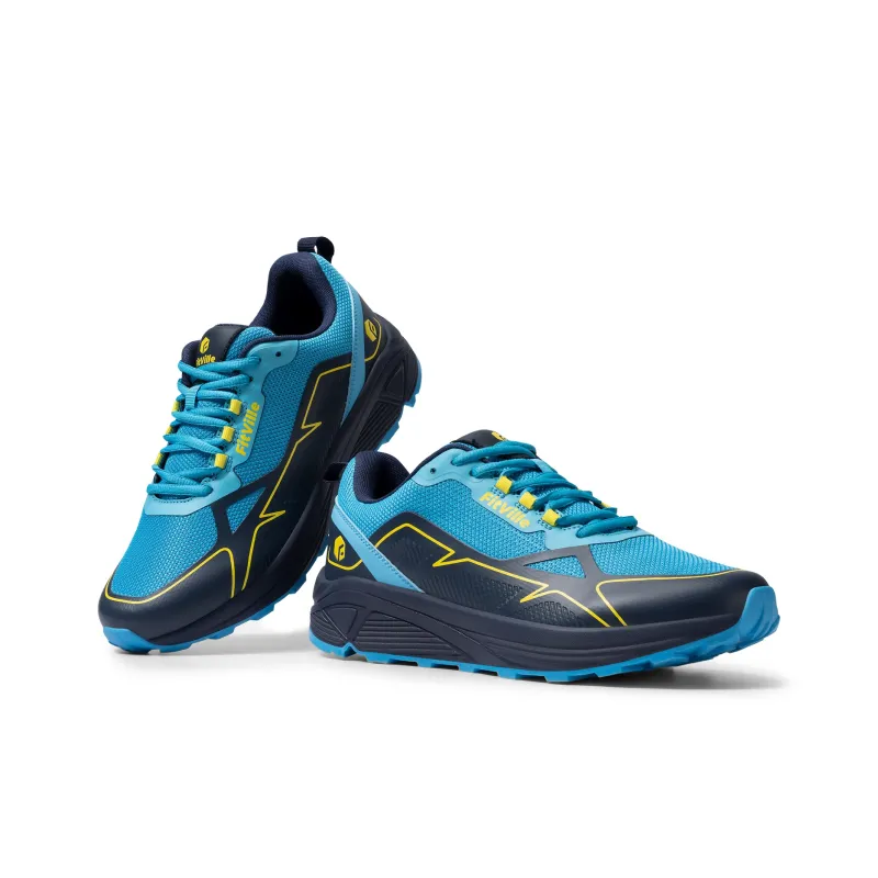 Fitville Running Shoes Men Low Top Sky Blue/Black Gray/Silver Gray-1