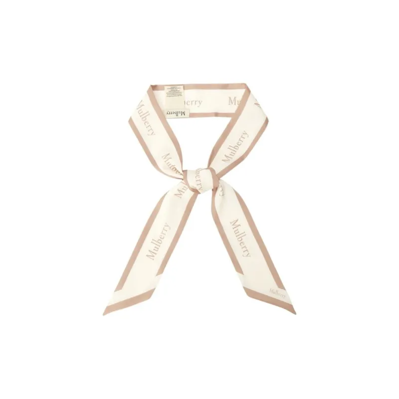 Mulberry Recycled Polyester Silk Scarves Women's Beige-0