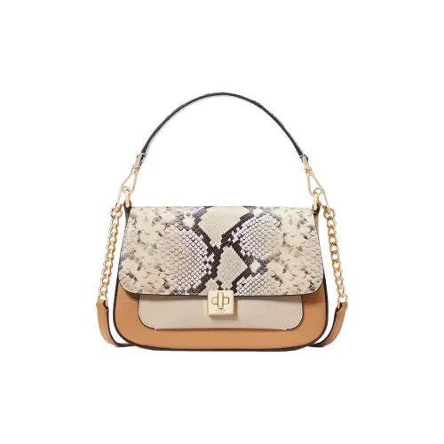 Kate Spade Grained Leather Handbag Crossbody Bag Women's Beige