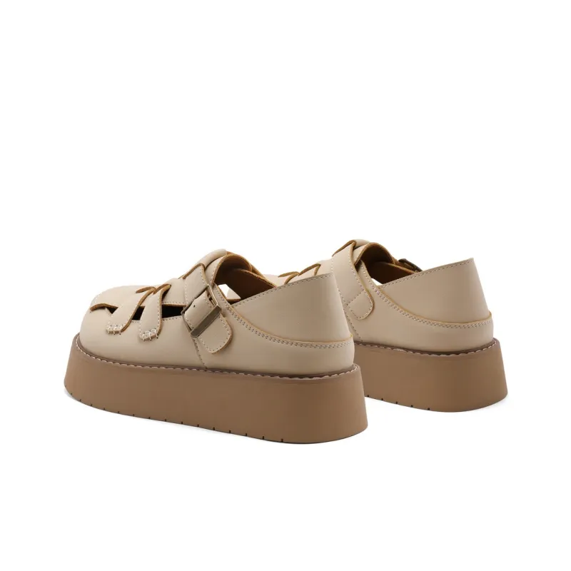 BELLE Roman Sandals 4CM Women's Brown, Apricot-3