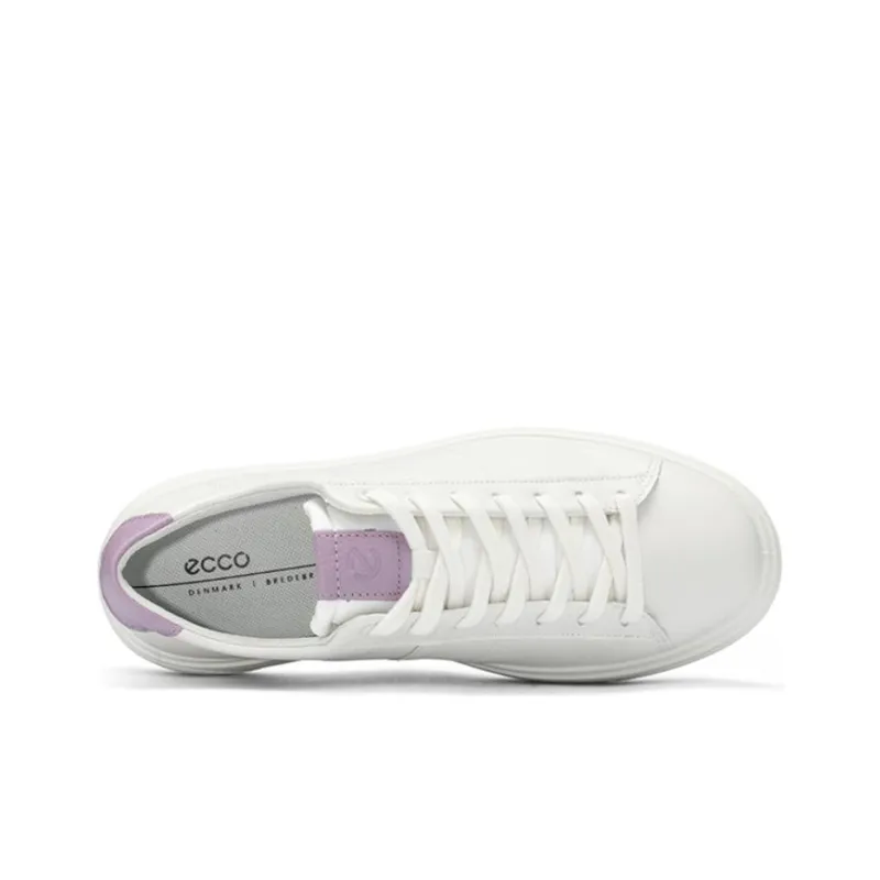 Ecco Low-Top Skateboard Shoes Women's White-3