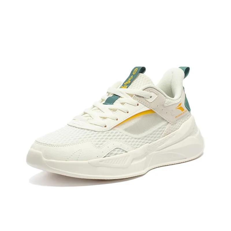 361° Wear-Resistant Low-Top Casual Shoes Men's White Beige Green-1